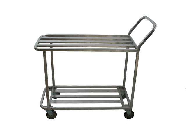 Welded T-Bar Aluminum Utility Carts with 2 Tier - 41 x 66 x 20 in.