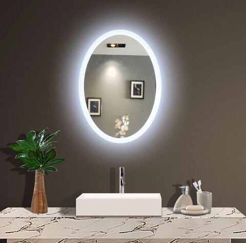 36 x 2 x 24 in. Oval Mirror with 6000K LED Backlight -  Paris Mirror, OVAL24366000