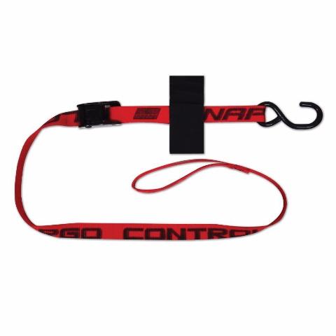 1 x 4 in. S-Hook Loop Strap with Hook & Loop Storage Fastener- Cam Red