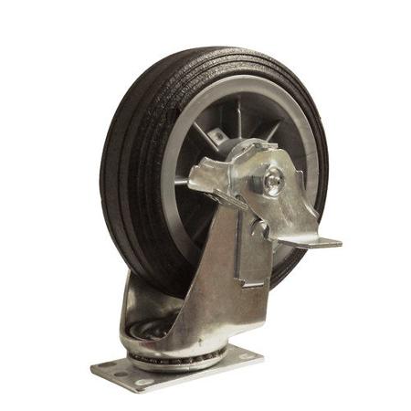 Caster 6 in. All-Terrain Swivel Brake- Solid Rubber
