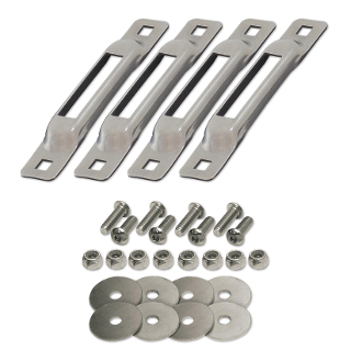 E-Track Fasteners Single Strap Anchors, Stainless Steel - 4 Pack