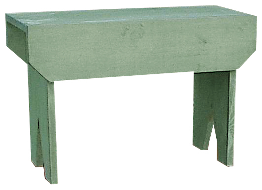 2 ft. Simple Wood Bench, Turquoise