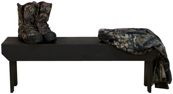 4 ft. Simple Wood Bench, Antique Black