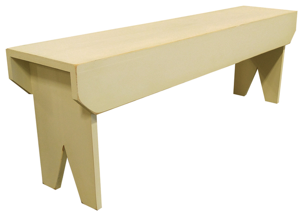 4 ft. Simple Wood Bench, Antique Cream