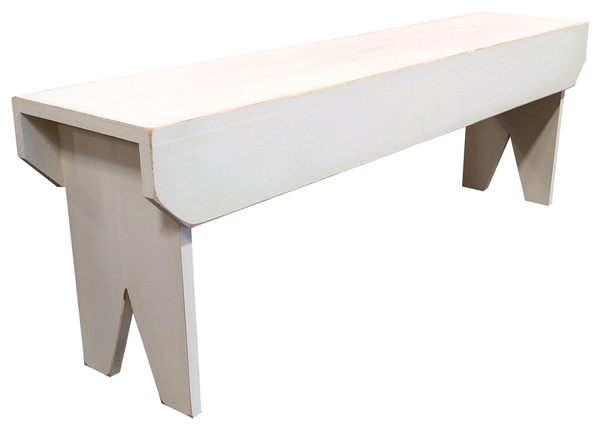 4 ft. Simple Wood Bench, Antique Cottage
