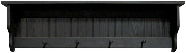 4 ft. Pine Shelf with Pegs, Red
