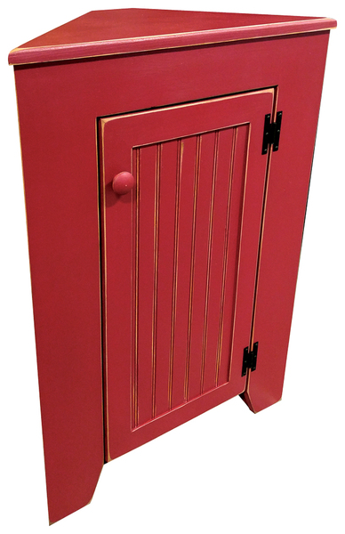 Sawdust City Corner Storage Cabinet- Antique Red