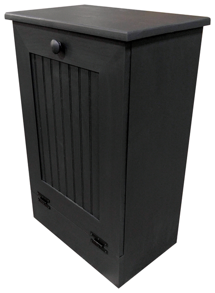 Wooden Trash Bin, Black