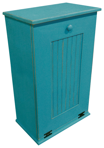 Wooden Trash Bin, Turquoise - Large