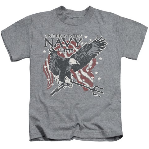 Navy-Trident Short Sleeve Juvenile 18-1 Tee- Athletic Heather - Small 4