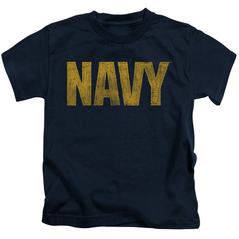 Navy-Logo Short Sleeve Juvenile 18-1 Tee- Navy - Medium 5-6