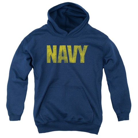Youth Pull-Over Hoodie - Navy - Large
