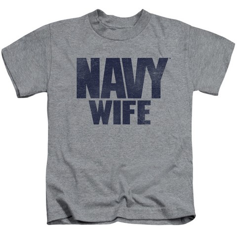 Navy-Wife Short Sleeve Juvenile 18-1 Tee- Athletic Heather - Large 7