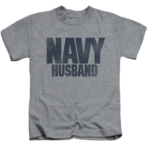 Navy-Husband Short Sleeve Juvenile 18-1 Tee - Athletic Heather - Small 4