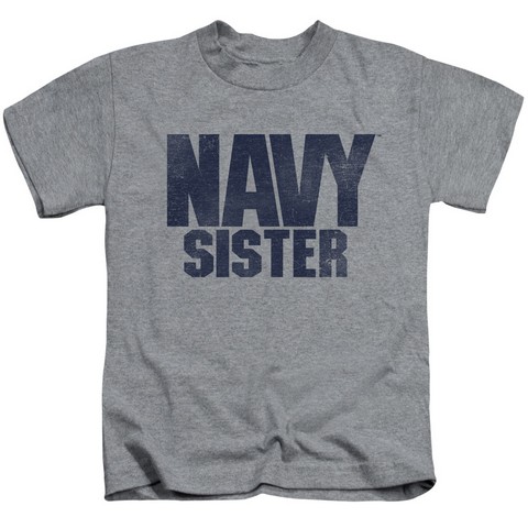 Navy-Sister Short Sleeve Juvenile 18-1 Tee- Athletic Heather - Small 4