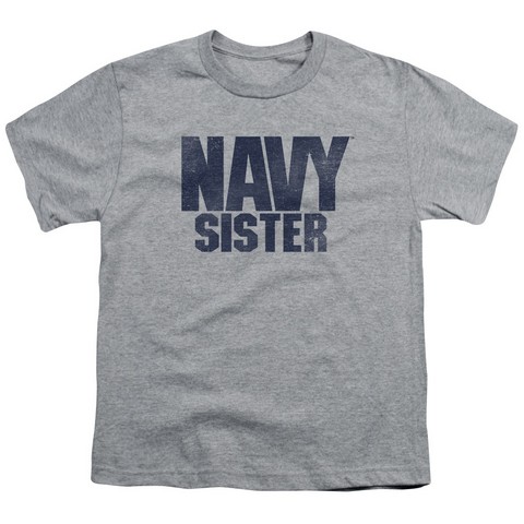 Navy-Sister Short Sleeve Youth 18-1 Tee- Athletic Heather - XL