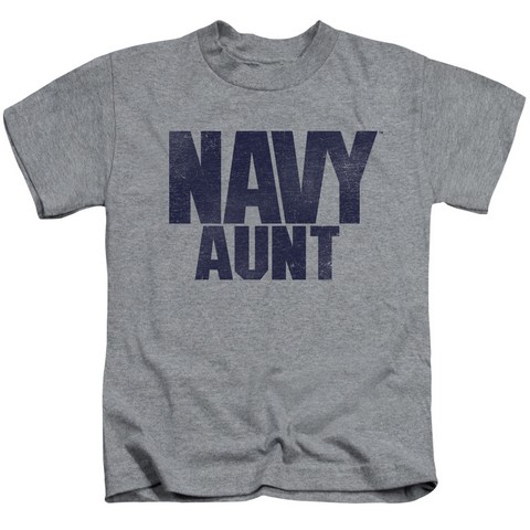 Navy-Aunt Short Sleeve Juvenile 18-1 Tee- Athletic Heather - Small 4