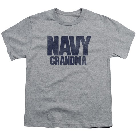 Navy-Grandma Short Sleeve Youth 18-1 Tee- Athletic Heather - Medium