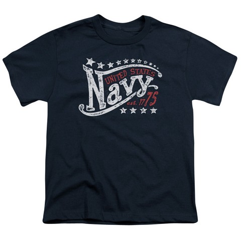 Navy-Stars Short Sleeve Youth 18-1 Tee- Navy - Large