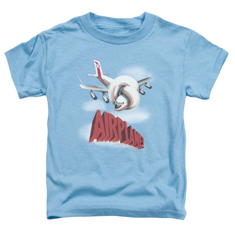 Airplane-Logo Short Sleeve Toddler Tee- Carolina Blue - Small 2T