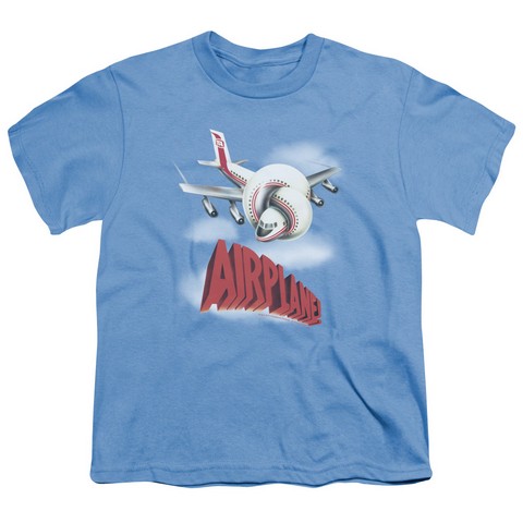 Airplane-Logo Short Sleeve Youth 18-1 Tee- Carolina Blue - Large