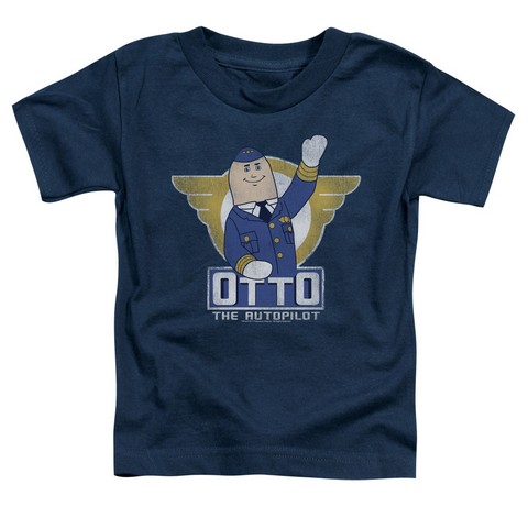 Airplane-Otto Short Sleeve Toddler Tee- Navy - Large 4T