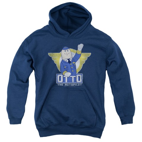 Airplane-Otto Youth Pull-Over Hoodie - Navy - Medium