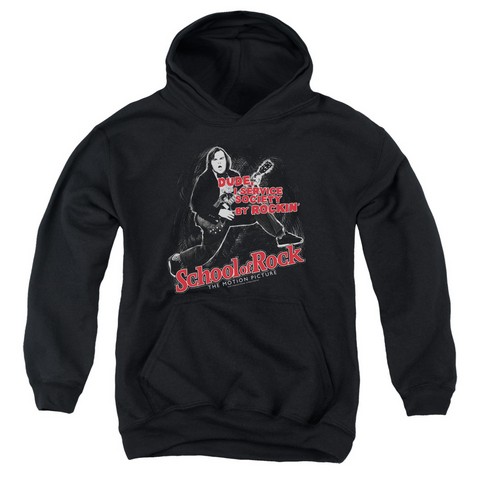 School Of Rock-Rockin Youth Pull-Over Hoodie- Black - Medium