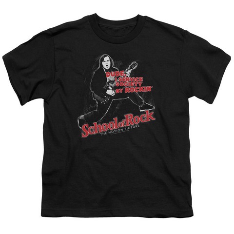 School Of Rock-Rockin Short Sleeve Youth 18-1 Tee- Black - Medium