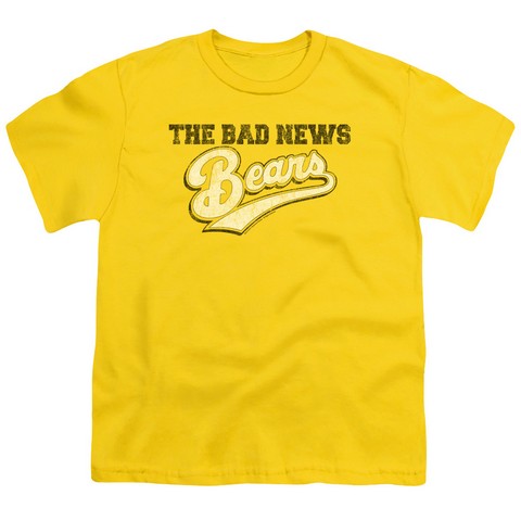 Bad News Bears-Logo Short Sleeve Youth 18-1 Tee- Yellow - Medium