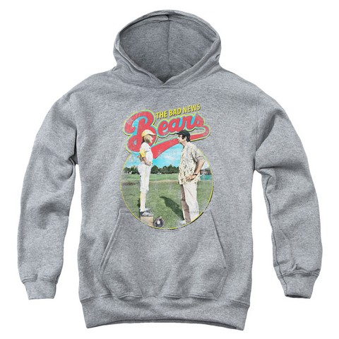 Bad News Bears-Vintage Youth Pull-Over Hoodie- Athletic Heather - Medium