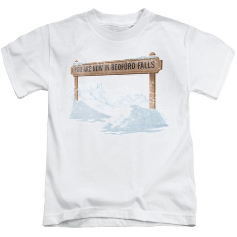 It Is A Wonderful Life-Bedford Falls Short Sleeve Juvenile 18-1 Tee- White - Medium 5-6
