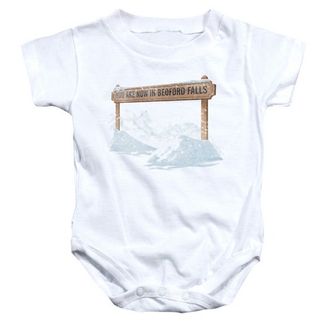 It Is A Wonderful Life-Bedford Falls Infant Snapsuit- White - Small 6 Months