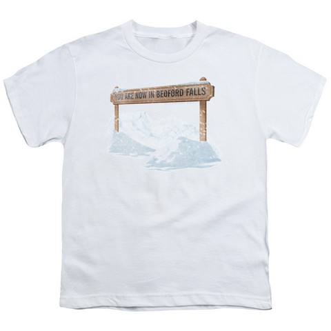 It Is A Wonderful Life-Bedford Falls Short Sleeve Youth 18-1 Tee- White - Medium