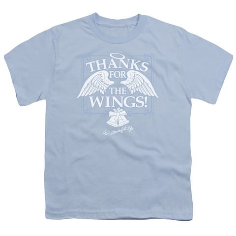 It Is A Wonderful Life-Dear George Short Sleeve Youth 18-1 Tee - Light Blue - Small