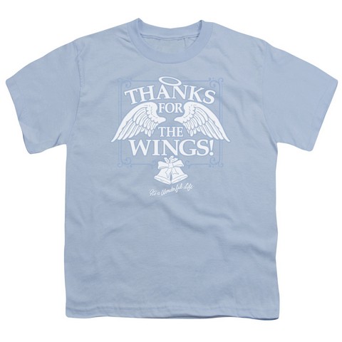 It Is A Wonderful Life-Dear George Short Sleeve Youth 18-1 Tee- Light Blue - Medium