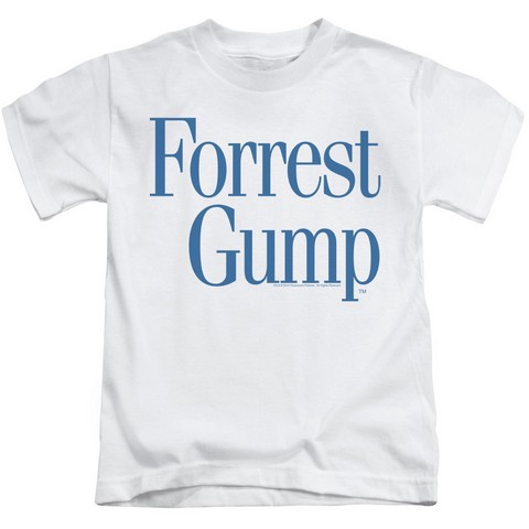 Forrest Gump-Logo Short Sleeve Juvenile 18-1 Tee- White - Medium 5-6