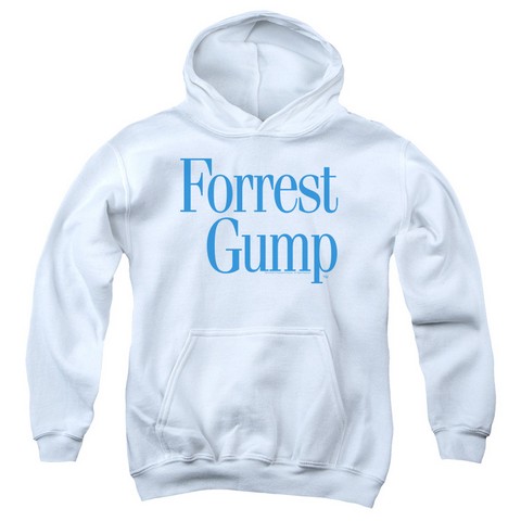 Forrest Gump-Logo Youth Pull-Over Hoodie- White - XL