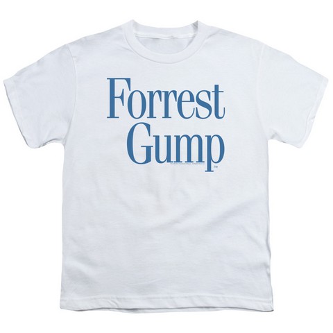 Forrest Gump-Logo Short Sleeve Youth 18-1 Tee- White - XL