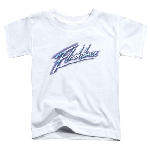 Flashdance-Logo Short Sleeve Toddler Tee- White - Large 4T
