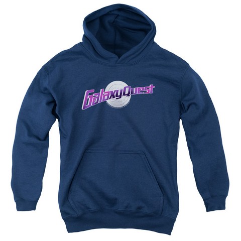 Galaxy Quest-Logo Youth Pull-Over Hoodie- Navy - Medium