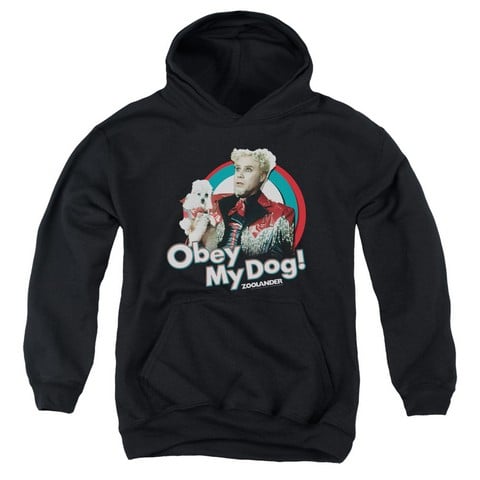 Zoolander-Obey My Dog Youth Pull-Over Hoodie- Black - Medium