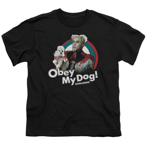 Zoolander-Obey My Dog Short Sleeve Youth 18-1 Tee- Black - Medium