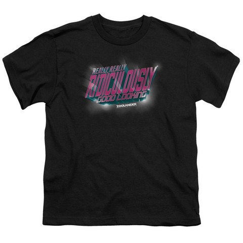 Zoolander-Ridiculously Good Looking Short Sleeve Youth 18-1 Tee- Black - Medium