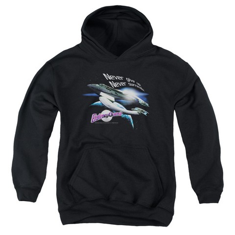 Galaxy Quest-Never Surrender Youth Pull-Over Hoodie- Black - Large