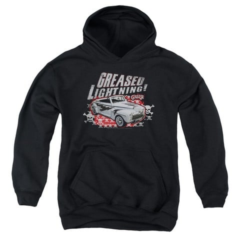 Grease-Greased Lightening Youth Pull-Over Hoodie- Black - Small