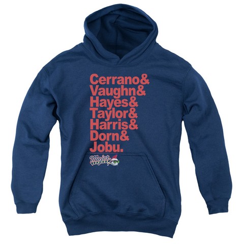 Major League-Team Roster Youth Pull-Over Hoodie- Navy - Medium