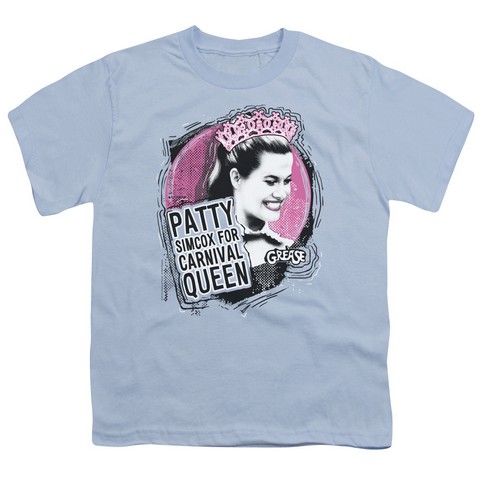 Grease-Carnival Queen Short Sleeve Youth 18-1 Tee- Light Blue - Small
