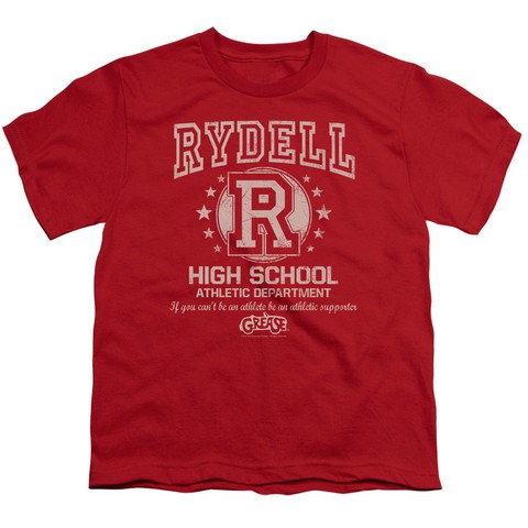 Grease-Rydell High Short Sleeve Youth 18-1 Tee- Red - Medium