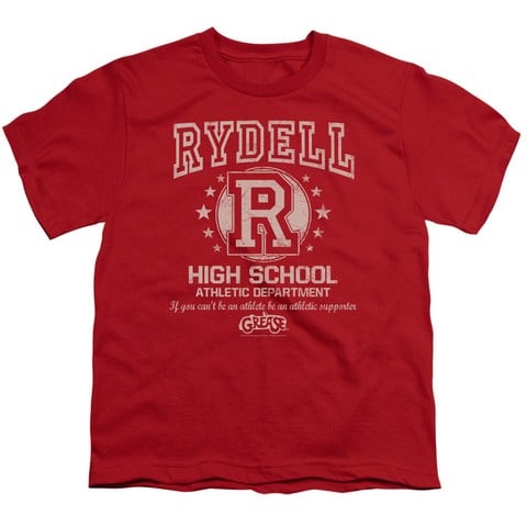 Grease-Rydell High Short Sleeve Youth 18-1 Tee- Red - Large